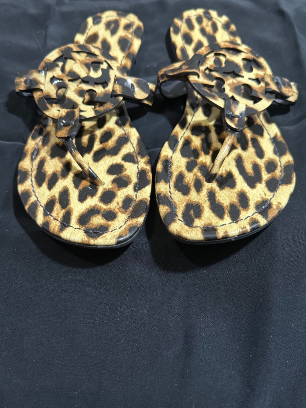 New Tory Burch Miller Patent Leopard Printed Sandals 8